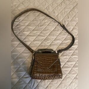 Mini brown crocodile print purse